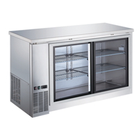 Réfrigérateur de bar arrière à portes coulissantes en verre EFI CBBSGDS2-60CC de 60,8 pouces en acier inoxydable