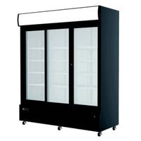 EFI C3S-68GD Sliding Glass 3-Door Black Commercial Cooler MerchandiserToronto Commercial Refrigeration