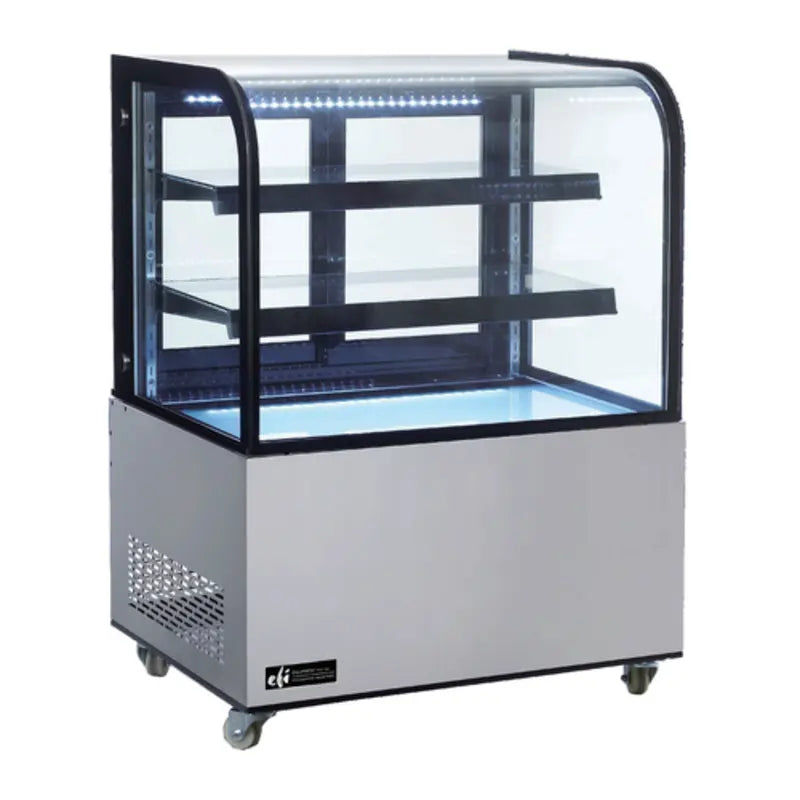 EFI CGCM-3648 Commercial Curved Glass Refrigerated Display Case Merchandiser