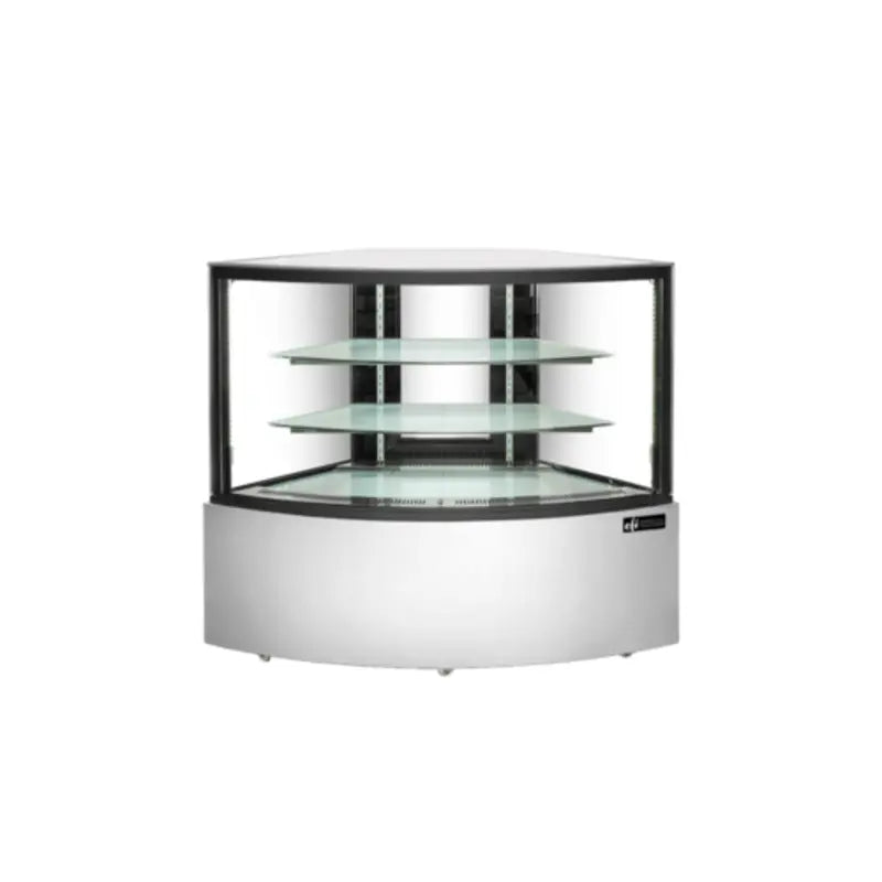 EFI CGCRM-5948 Refrigerated Corner Glass Display Case for Retail