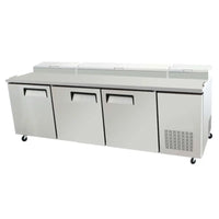 EFI CPDR3-93VC 93" Commercial Refrigerated Pizza Prep Table with 3 DoorsToronto Commercial Refrigeration