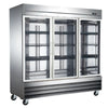 EFI X-LINE 82" Glass 3 Door Stainless Steel Commercial Cooler RefrigeratorToronto Commercial Refrigeration