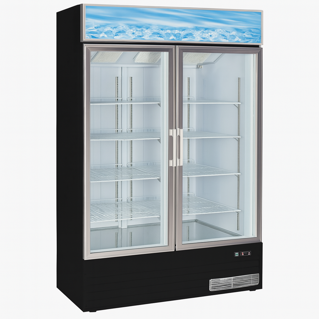 G768BM2F-HC Réfrigérateur à deux portes en verre battantes - 49" Largeur